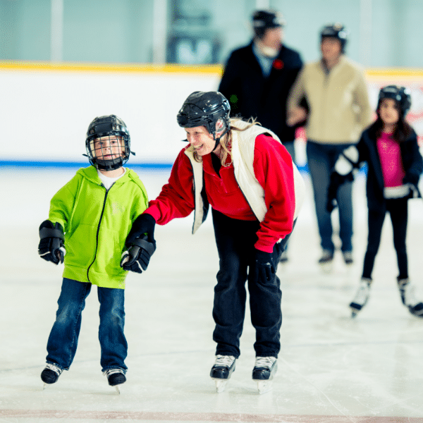 Is Johnson City Safe for Our Children - kids in the ice skating rink learning about the dangers of approaching tranger