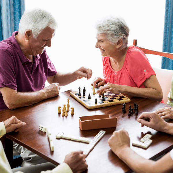 Locksmith Johnson City Tennessee - Keeping Our Senior Citizens Safe at Home - a small group of seniors chess and dominoes
