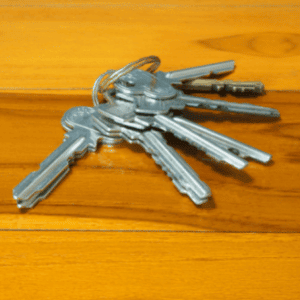 easy way to unlock door without key - The Importance of Rekeying Your Locks After Losing Your Keys - a key ring with several keys